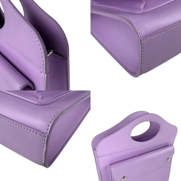 BURBERRY Purple Leather Shoulder Bag - Picture 4 of 5